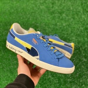 Puma Suede Classic x Black Fives Low Mens Shoes Blue 381957-01 NEW Multi Sz